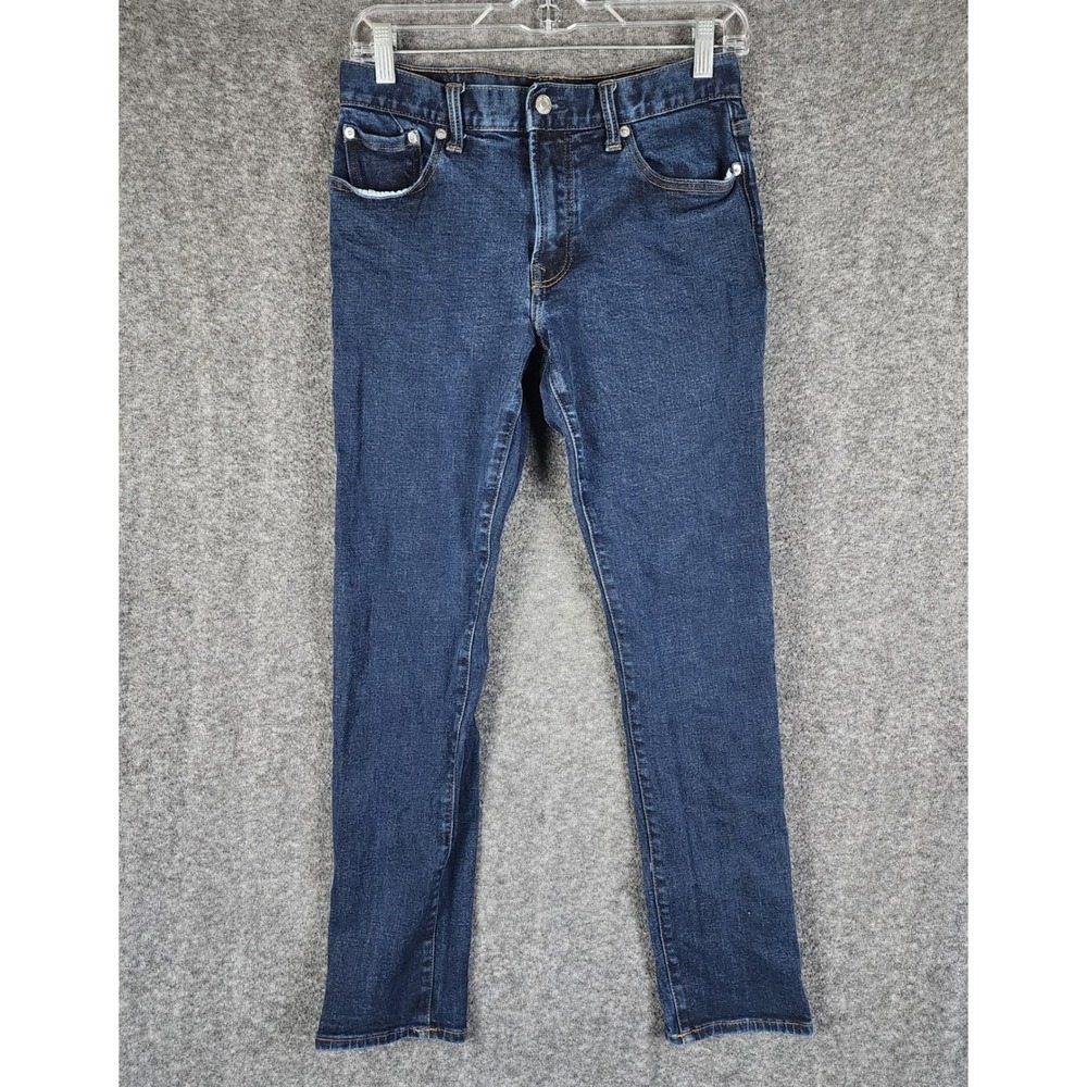 Gap Jeans Womens 28x30 Slim Straight Blue Dark Wash Denim Stretch EUC